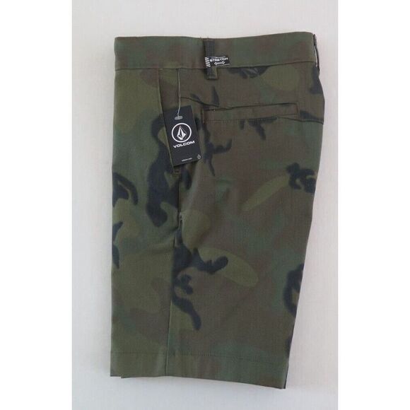 Volcom C0901900 GNCB Boy's Sz 26 (12) Camo Vmonty Stretch 17" Chino Shorts - Picture 3 of 4